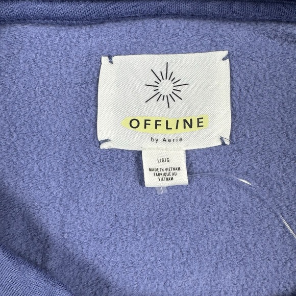 Offline by Aerie Womens Crewneck Sweatshirt Blue Size L Fleece Cozy Athleisure - Picture 5 of 6